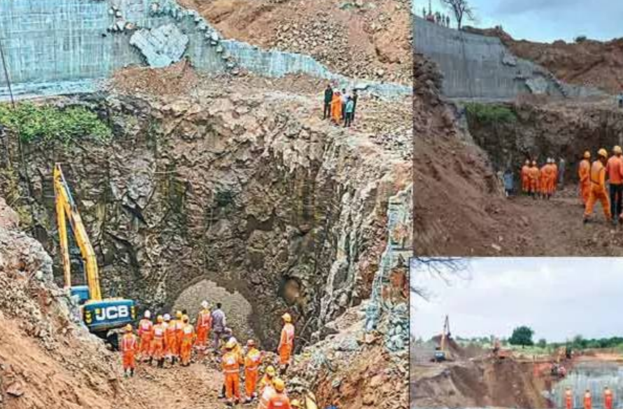 கிணற்றின் சுவர் இடிந்து விழுந்து சிக்கிய 4 தொழிலாளர்கள் சடலமாக மீட்பு