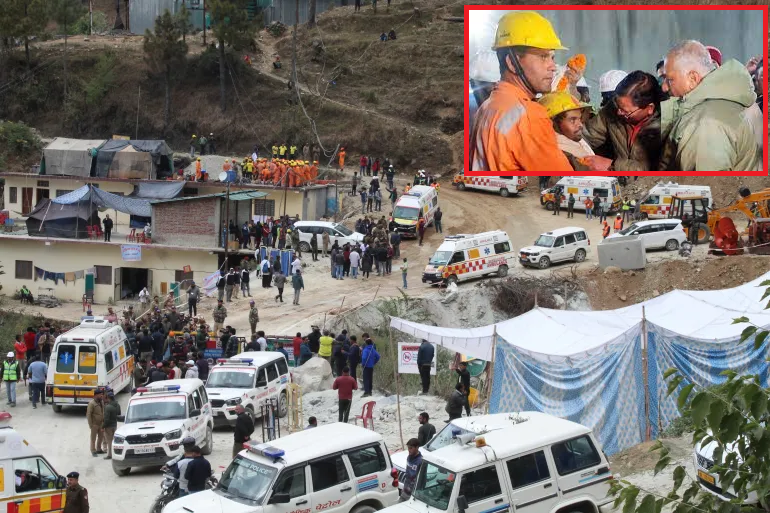 சுரங்கத்தில் சிக்கியிருந்த 41 தொழிலாளர்களும் பத்திரமாக மீட்கப்பட்டனர்