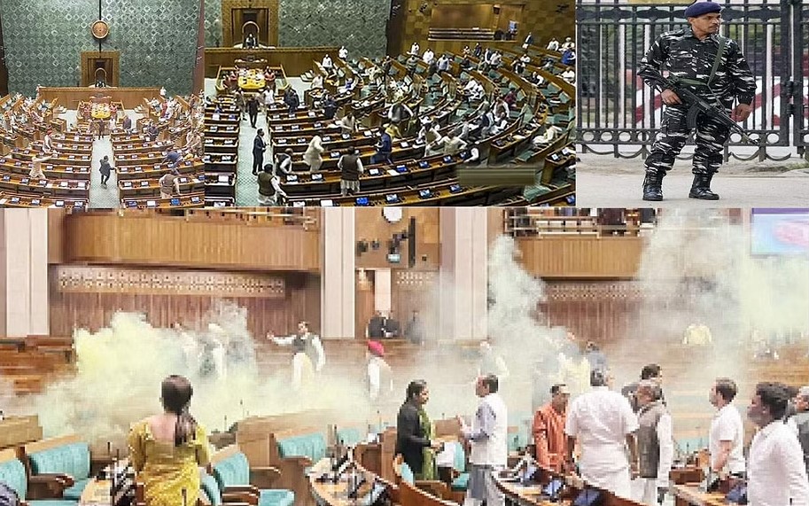 மக்களவைக்குள் புகைக் குப்பிகளை வீசி தாக்குதல்: 5 போ் கைது