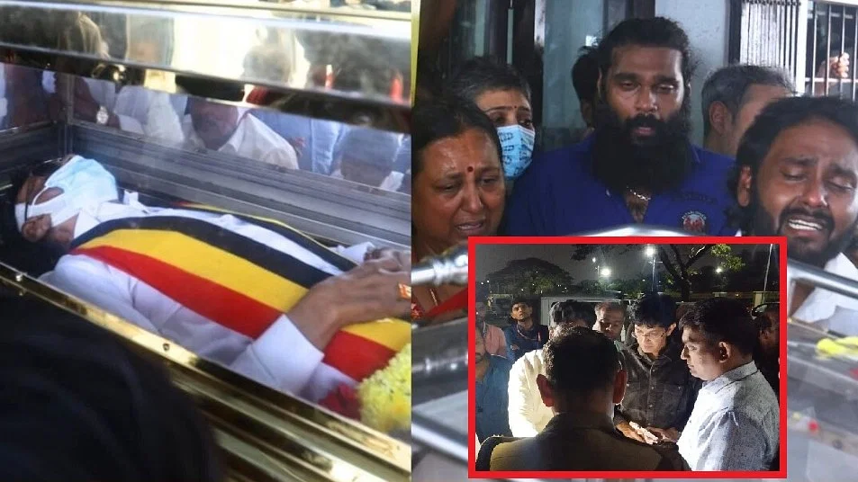 விஜயகாந்துக்கு இறுதி அஞ்சலி செலுத்த அலை அலையாகத் திரழும் மக்கள்.