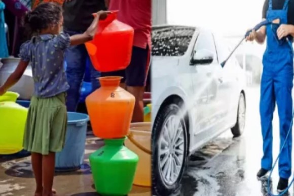பெங்களூரு தண்ணீர் பஞ்சம்: குடிநீரில் காரை கழுவிய குடும்பங்கள் – அதிகாரிகள் அதிரடி!