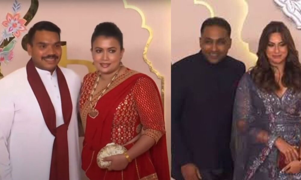 அம்பானியின் மகனின் திருமணத்தில்  கலந்து கொண்ட நாமல்  , மஹேல  ….