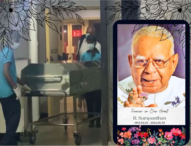 ஆர். சம்பந்தனின் பூதவுடல் இன்று (02)  பொரளை A.F. Raymond இல்