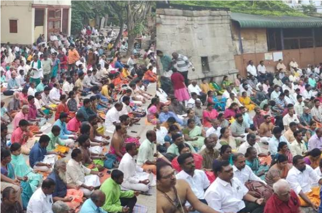 யூடியூப் ஜோதிடர் கூறியதை கேட்டு நரசிம்ம சுவாமி  கோயில் முன்பு மக்கள் குவிந்ததால் பரபரப்பு