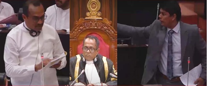 நாடாளுமன்றத்தில்  ரகளை செய்த வைத்தியர் அர்ச்சுனா !கிண்ணியா   மேடையை நினைவுபடுத்தி அமைதியாக்கிய  சபை முதல்வர்  பிமல் ரத்நாயக்க!