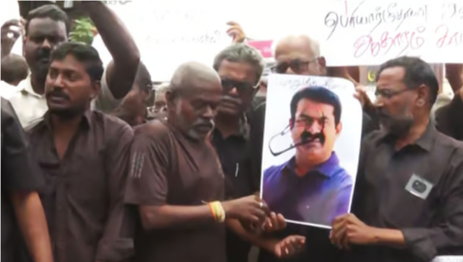 பெரியார் பற்றி அவதூறாகப் பேசிய சீமான் வீட்டை முற்றுகையிட்ட தந்தை பெரியார் திராவிடர் கழகத்தினர் கைது!