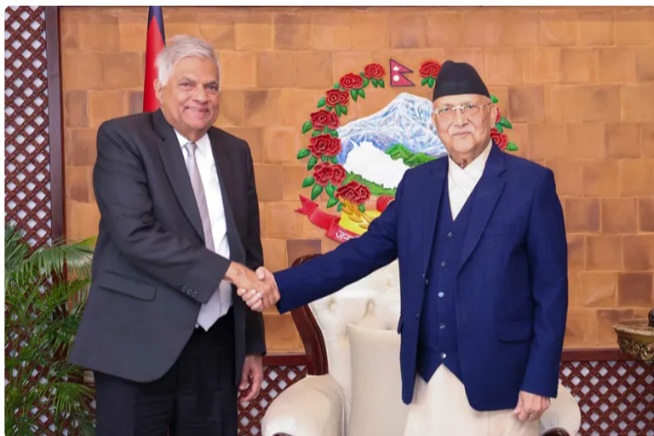 முன்னாள் ஜனாதிபதி ரணில் விக்ரமசிங்க, நேபாள பிரதமரை இன்று சந்தித்தார்.