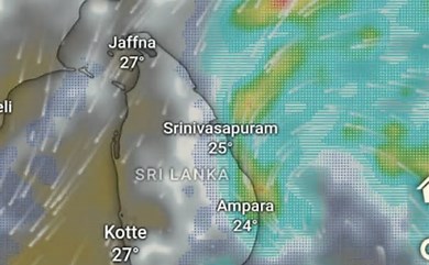 நாட்டைச் சூழவுள்ள கடற்பரப்புகளில் பல இடங்களில் மழை அல்லது இடியுடன் கூடிய மழை பெய்யும்.
