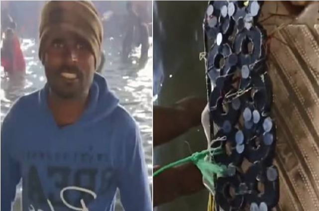 மகா கும்பமேளாவில் ஆற்றில் பக்தர்கள் விடும் காணிக்கையை சேகரிப்பதன் மூலம் தினமும் ரூ.4000 சம்பாதிக்கும் நபர்!