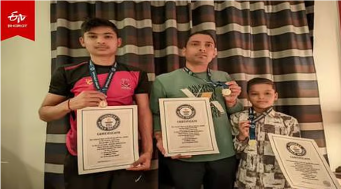 யோகா பயிற்சியாளரான விகாஸ் சுவாமி, பற்களால் 125 கிலோ எடையை தூக்கி கின்னஸ் சாதனை!