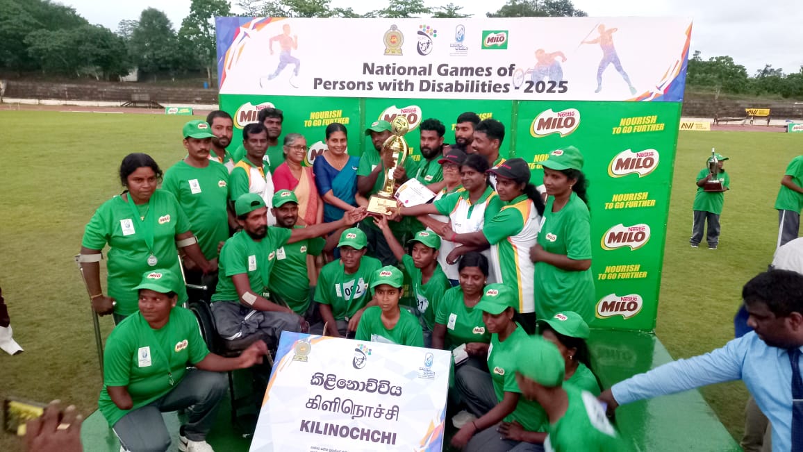 மாற்றுத்திறனாளிகளுக்கான தேசிய மட்ட போட்டியில் கிளிநொச்சி மாவட்டம் முதலிடம்.