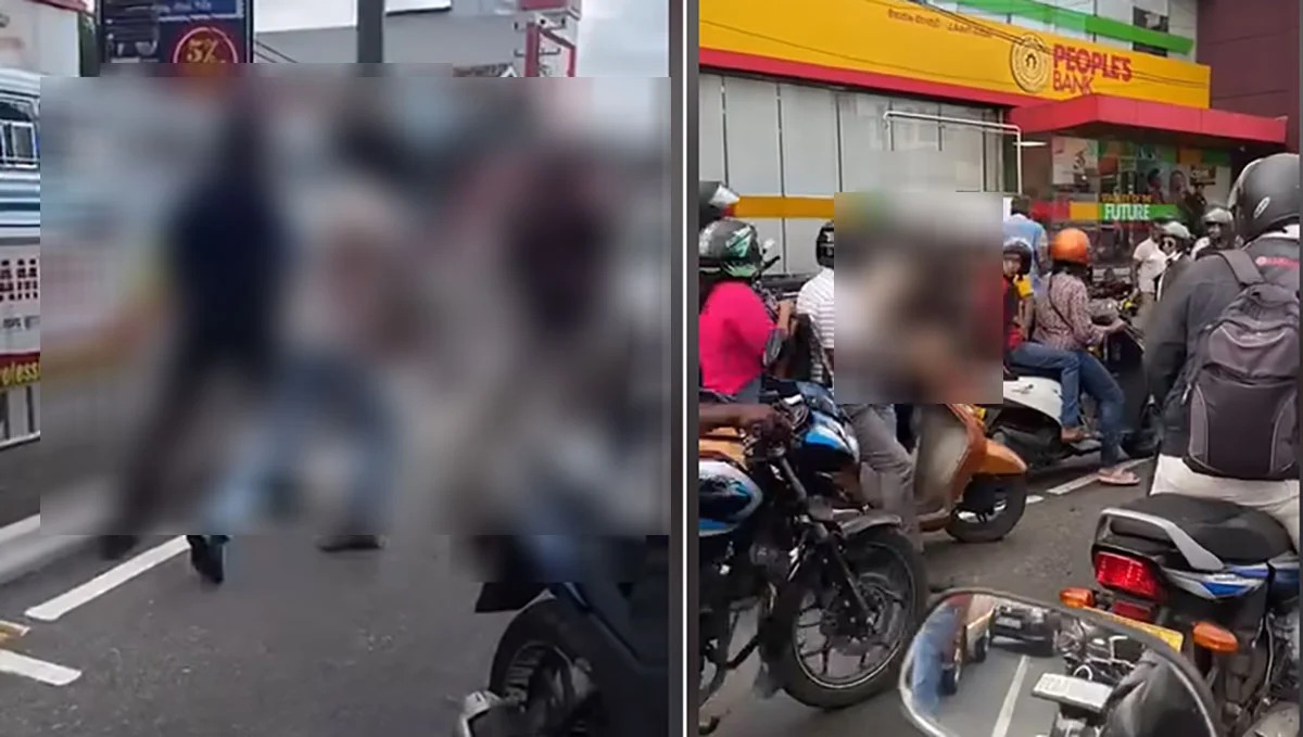 கிரிபத்கொட நகர மத்தியில் ஒருவர் பலரால் தாக்கப்படும் வீடியோ சமூக ஊடகங்களில் பரவி வருகிறது.