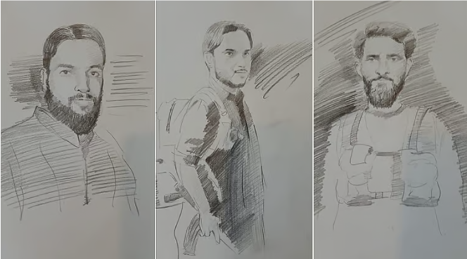 பெஹல்காமில் தாக்குதல் நடத்திய மூன்று பயங்கரவாதிகளின் வரைப்படங்கள் வெளியீடு!