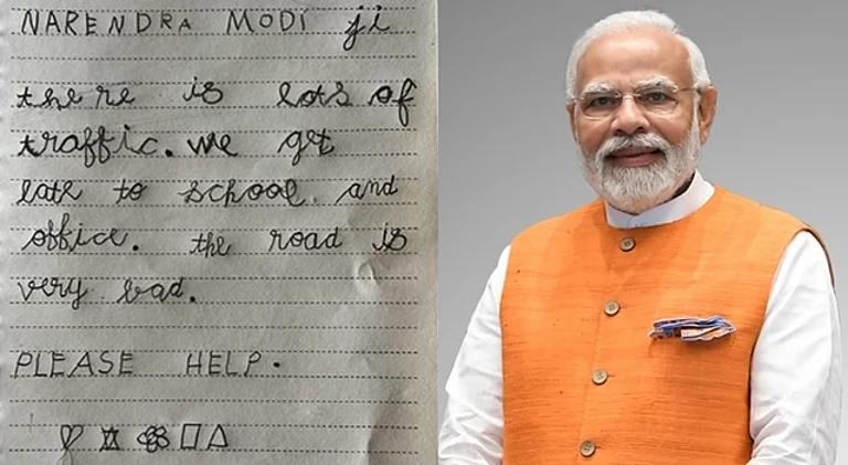 பெங்களூரு போக்குவரத்து நெரிசல் குறித்து பிரதமர் மோடிக்கு 5 வயது சிறுமி எழுதிய கடிதம்