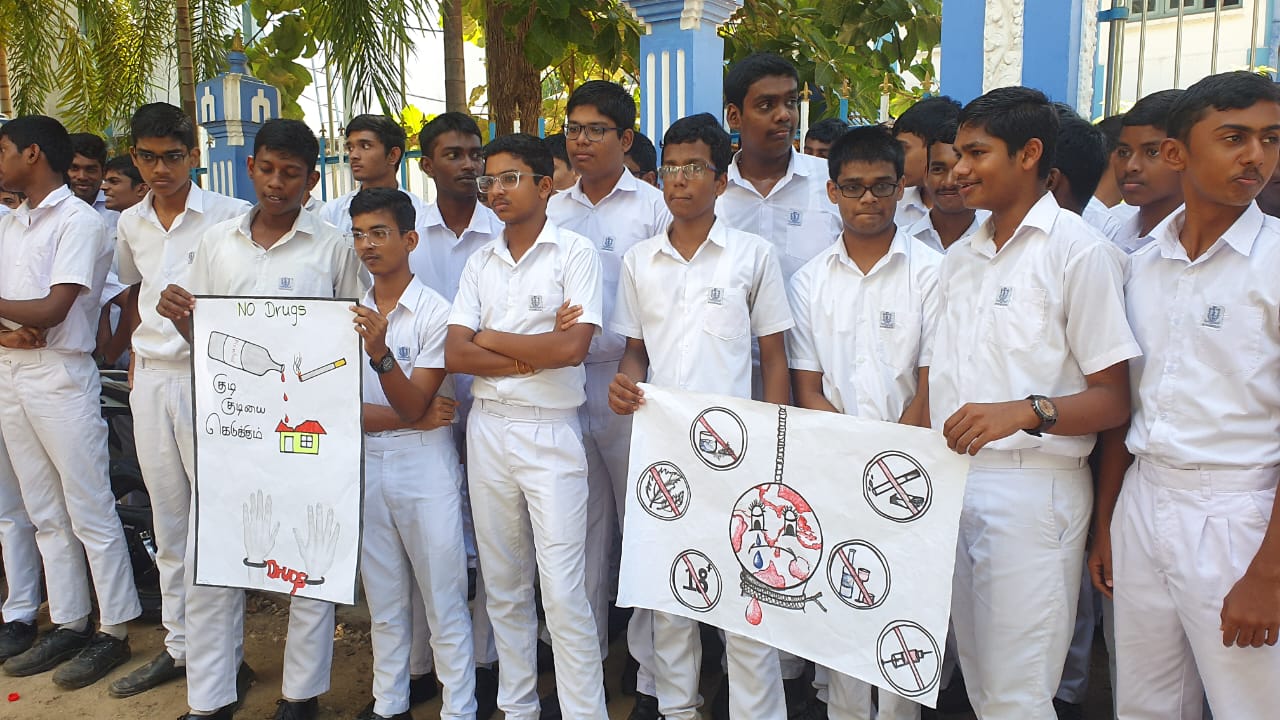 யாழ். இந்துக் கல்லூரியில் இன்று போதைக்கு எதிரான விழிப்புணர்வு.