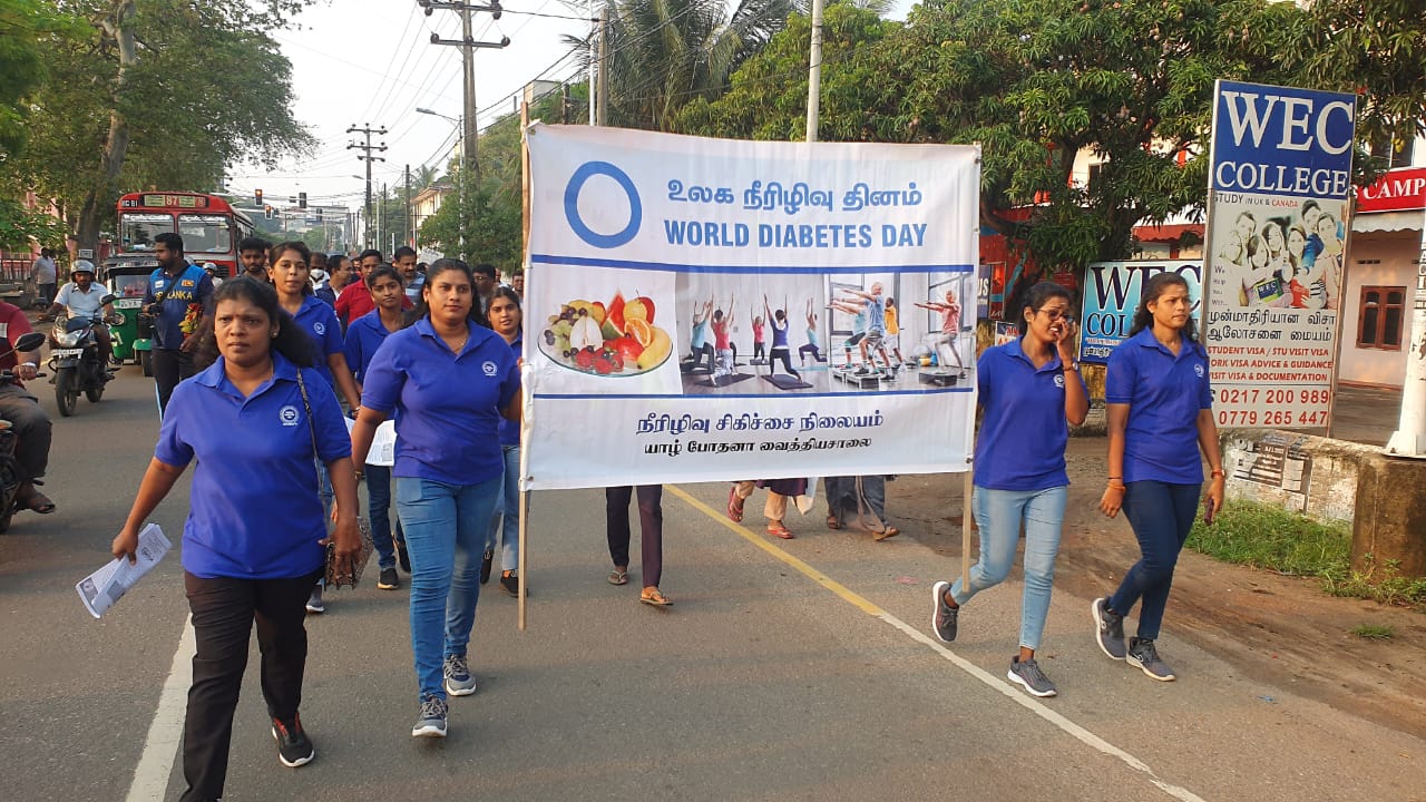 யாழ். நகரில் நீரிழிவு தின நடைபவனி.