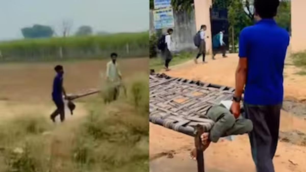 பள்ளி செல்ல மறுத்த சிறுவன்: கட்டிலுடன் தூக்கிச் சென்று பள்ளி வாசலில் இறக்கிவிட்ட உறவினர்கள்!