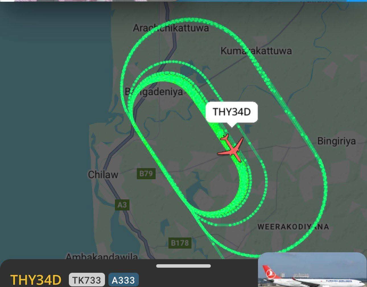 கட்டுநாயக்காவிலிருந்து புறப்பட்ட துருக்கி விமானத்தில் திடீர் கோளாறு! பாதுகாப்பாக தரையிறங்கியது.