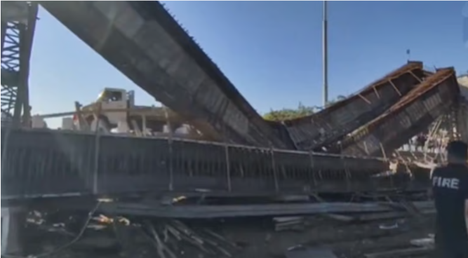 குஜராத்தில் பாலக் கட்டுமானம் இடிந்து விழுந்தது: 5 பேர் காயம்!