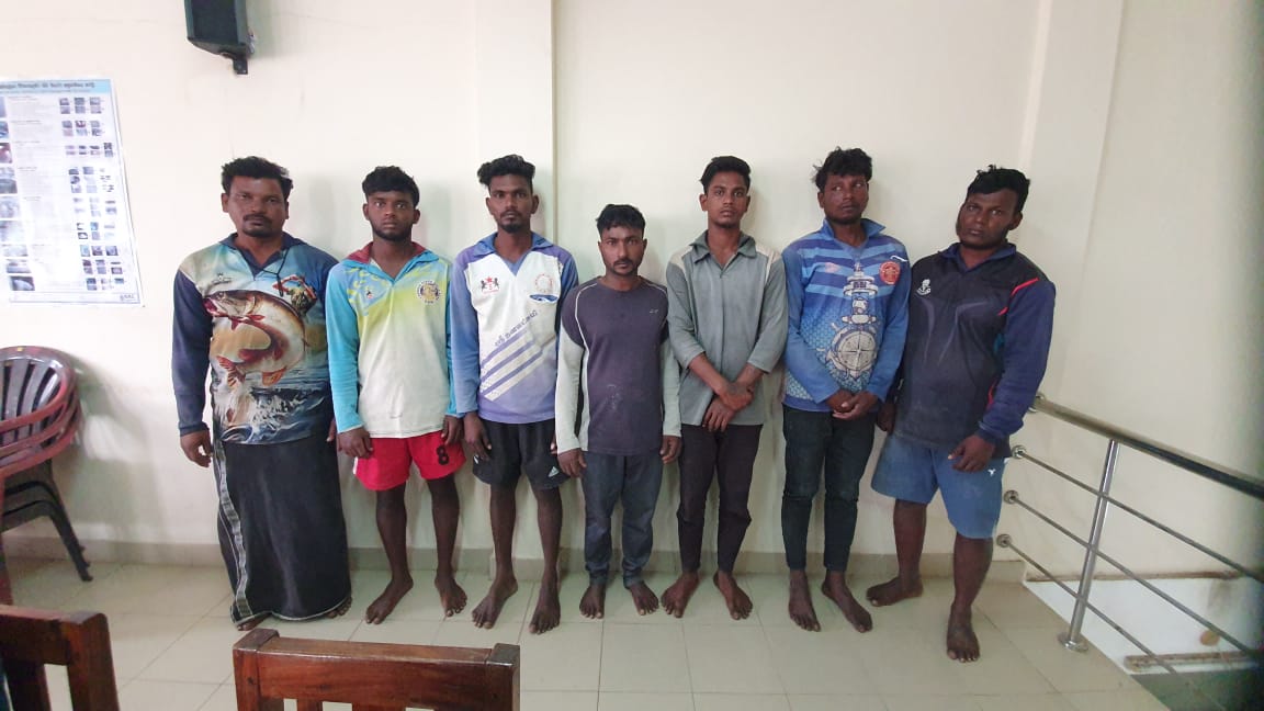 எல்லை தாண்டி மீன்பிடித்த  7 இந்திய மீனவர்களுக்கும் பெப்ரவரி 3 வரை மறியல்!