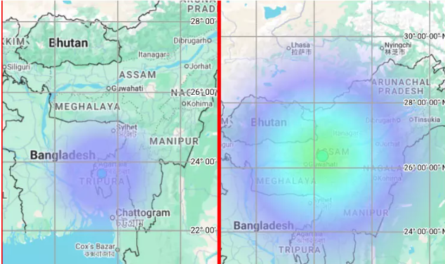 அடுத்தடுத்து குலுங்கிய வடகிழக்கு மாநிலங்கள்: திரிபுரா மற்றும் அசாமில் நிலநடுக்கம் – பொதுமக்கள் அச்சம்!