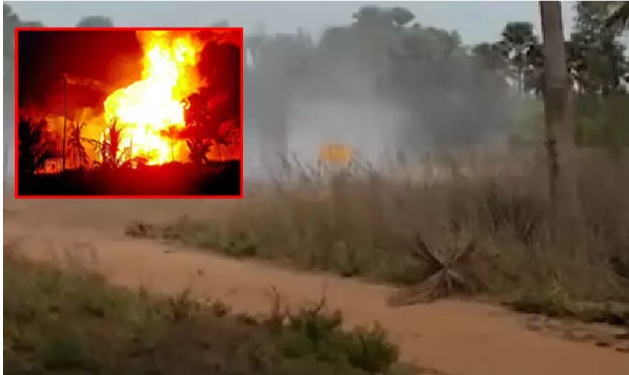 ஆந்திராவில் ஓ.என்.ஜி.சி குழாயில் எரிவாயு கசிந்து பயங்கர தீ விபத்து: கிராம மக்கள் அலறியடித்து ஓட்டம்