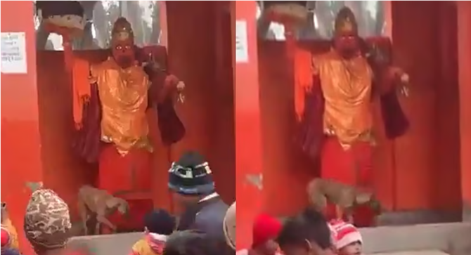 பக்தியில் மெய்சிலிர்க்க வைத்த நாய்: 4 மணிநேரம் அனுமன் சிலையை சுற்றி வந்து வழிபாடு!