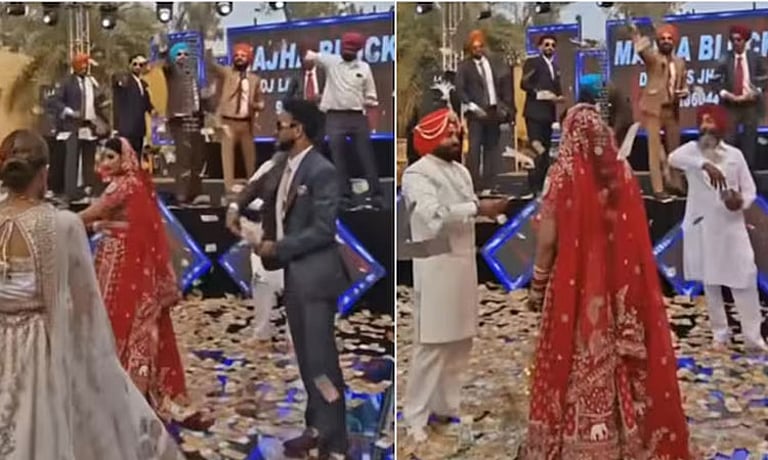 ரூபாய் நோட்டுகளில் நனைந்த மணப்பெண்! – பஞ்சாப் திருமணத்தில் “பணமழை” பொழிந்த வீடியோ வைரல்