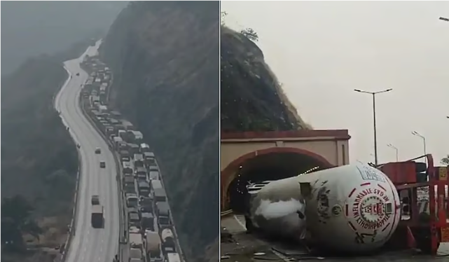 விபத்தால் ஸ்தம்பித்த மும்பை – புனே நெடுஞ்சாலை : 12 மணி நேரமாக காத்திருந்த வாகனங்கள்