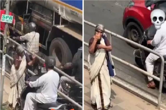 விதிமீறல் செய்தவருக்கு நடுரோட்டில் பாடம் புகட்டிய மூதாட்டி: வியந்து பாராட்டும் கேரளா மோட்டார் வாகனத்துறை!