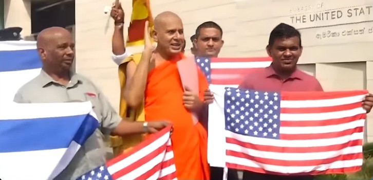 இஸ்ரேல் – அமெரிக்காவுக்கு ஆதரவாக கொழும்பில் கவனவீர்ப்புப் போராட்டம்  – பத்தரமுல்லே சீலரத்ன தேரர் அதிரடி.