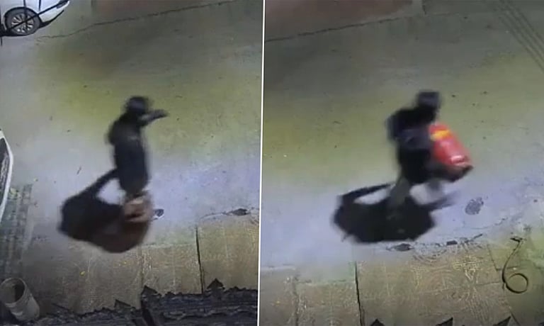 ஓய்வுபெற்ற நீதிபதி வீட்டில் கியாஸ் சிலிண்டர்களை திருடிய கும்பல் – வைரல் வீடியோ