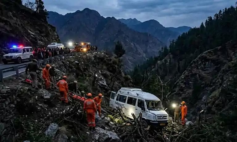 இமாச்சலப் பிரதேசத்தில் கோர விபத்து: சுற்றுலா வேன் பள்ளத்தாக்கில் கவிழ்ந்து 3 பேர் பலி!