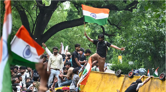 டெல்லி ஜந்தர் மந்தரில் தொடரும் சிஜேபி இளைஞர்கள் போராட்டம்!